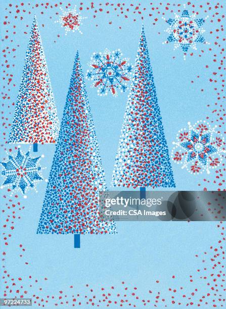 holiday trees - greeting card stock illustrations