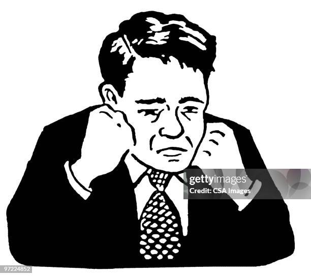 sad man - stressed man stock illustrations