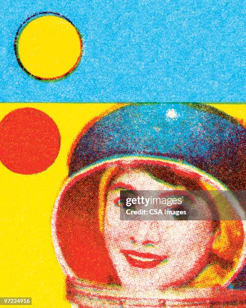 spaceman - astronaught portrait stock illustrations