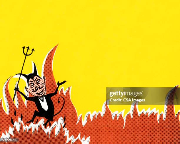 stockillustraties, clipart, cartoons en iconen met devil - inferno