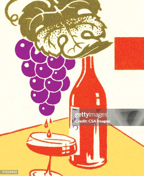 food and wine - grape illustration stock illustrations