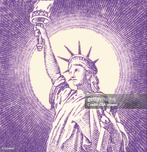 ilustraciones, imágenes clip art, dibujos animados e iconos de stock de statue of liberty - visa americana