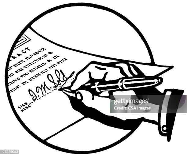 signature - paperwork stock illustrations