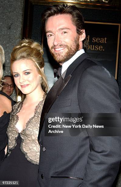 Alicia Silverstone and Hugh Jackman arrive at Radio City Music Hall for the 56th annual Tony Awards.