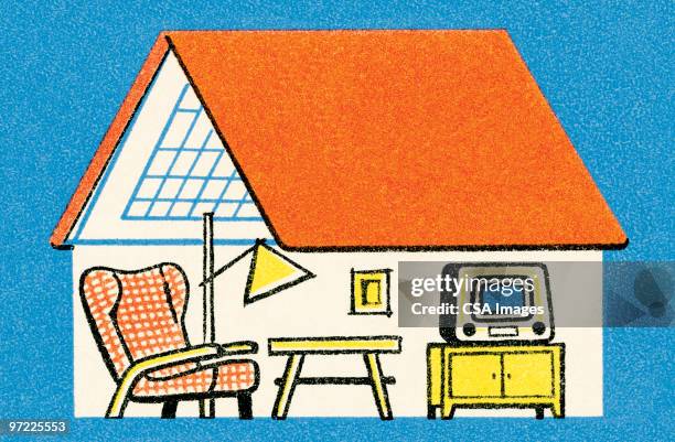 house interior - residential building stock illustrations