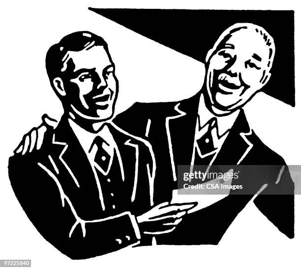 two men - payment options stock illustrations