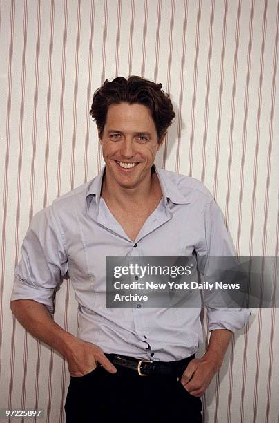 Actor Hugh Grant, who is starring in the new movie "Mickey Blue Eyes", at the Essex House.,