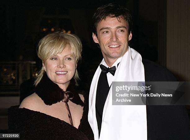 Actor Hugh Jackman and his wife, actress Deborra-Lee Furness, arrive at the Waldorf-Astoria for the American Museum of the Moving Image's Salute to...