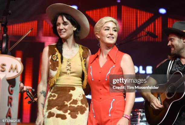 Nikki Lane and Maggie Rose perform during a Grand Ole Opry tribute at the 2018 Bonnaroo Music & Arts Festival on June 10, 2018 in Manchester,...