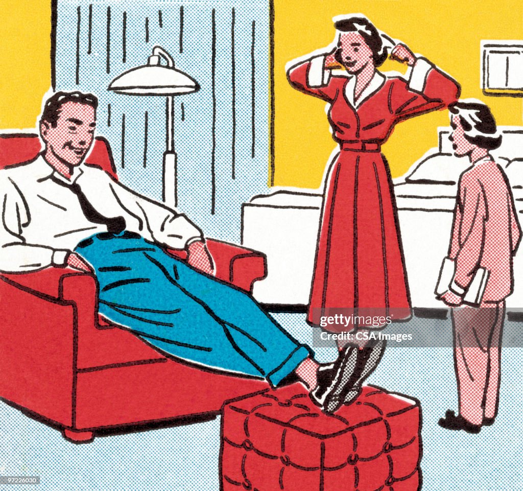 Family of Three in Bedroom