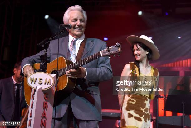 Del McCoury and Nikki Lane perform during a Grand Ole Opry tribute at the 2018 Bonnaroo Music & Arts Festival on June 10, 2018 in Manchester,...