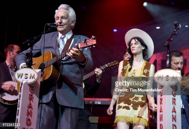 Del McCoury and Nikki Lane perform during a Grand Ole Opry tribute at the 2018 Bonnaroo Music & Arts Festival on June 10, 2018 in Manchester,...