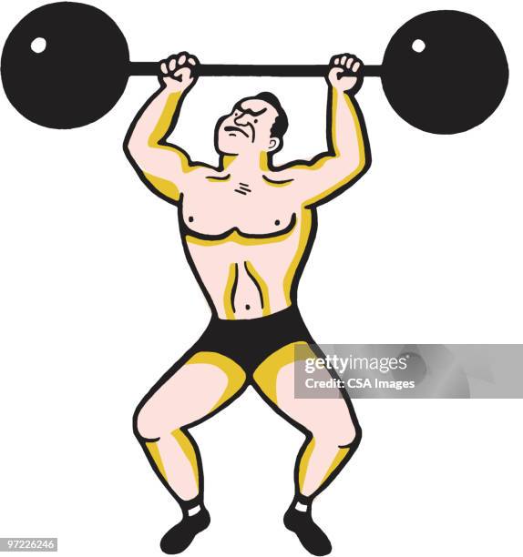 weightlifter - körperbewusstsein stock-grafiken, -clipart, -cartoons und -symbole