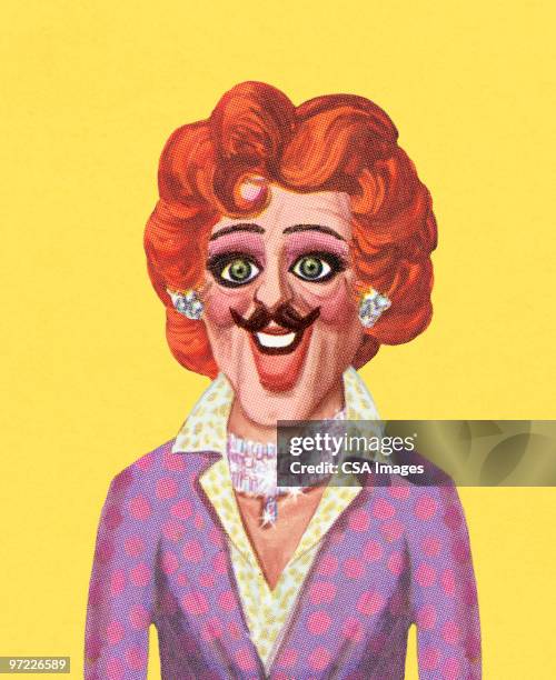 man in drag - ginger man stock illustrations