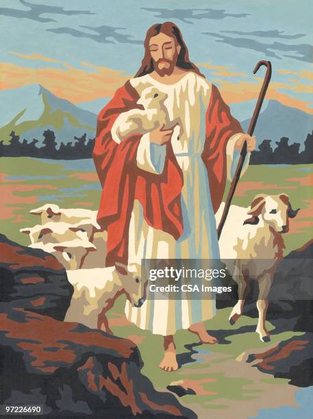 feed my sheep - shepherd stock illustrations