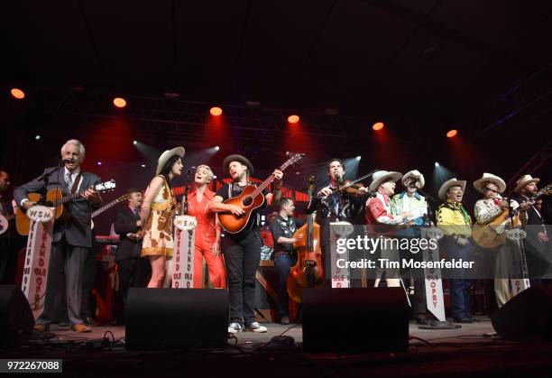 Del McCoury, Old Crow Medicine Show, Nikki Lane, Maggie Roses, Lanco, and Riders in the Sky perform during a Grand Ole Opry tribute at the 2018...