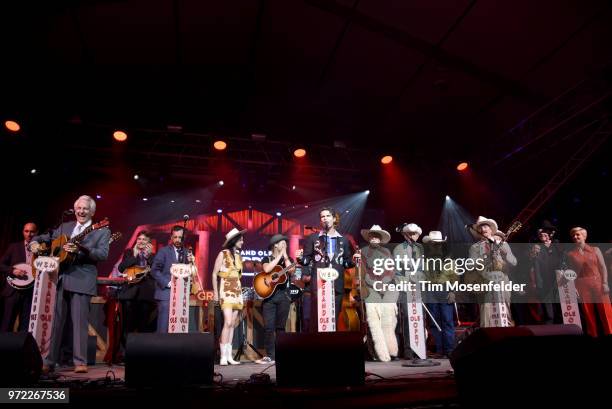 Del McCoury, Old Crow Medicine Show, Nikki Lane, Maggie Roses, Lanco, and Riders in the Sky perform during a Grand Ole Opry tribute at the 2018...