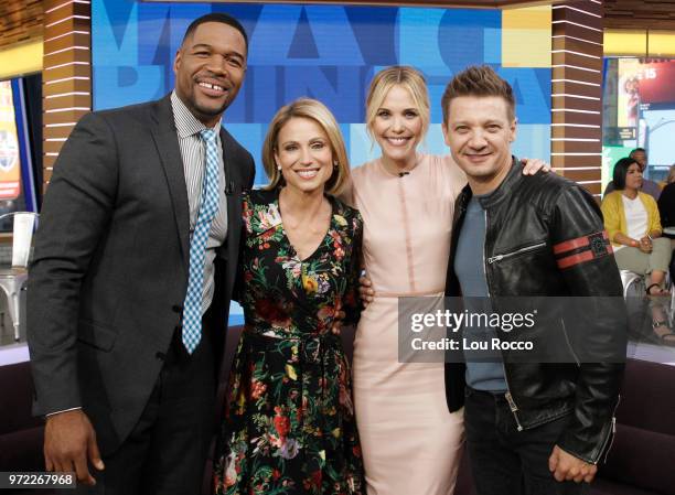 Jeremy Renner and Leslie Bibb are guests on "Good Morning America," on Tuesday, June 12, 2018 airing on the Walt Disney Television via Getty Images...