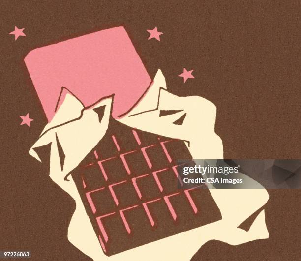 ilustraciones, imágenes clip art, dibujos animados e iconos de stock de unwrapped chocolate candy bar - barra de chocolate