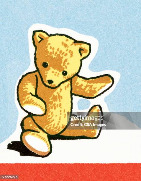 ilustraciones, imágenes clip art, dibujos animados e iconos de stock de stuffed bear - osito de peluche