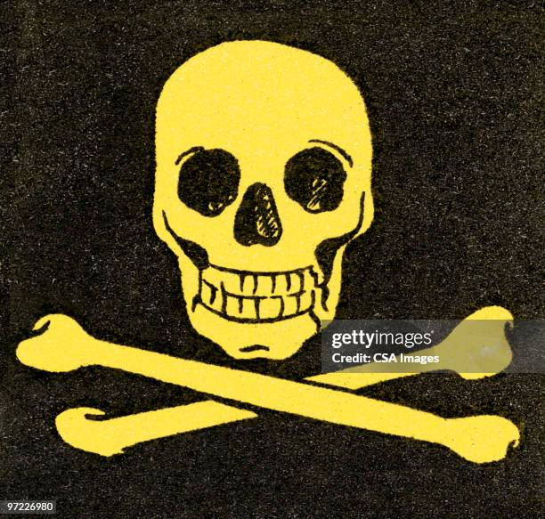 ilustraciones, imágenes clip art, dibujos animados e iconos de stock de skull and crossbones - poisonous