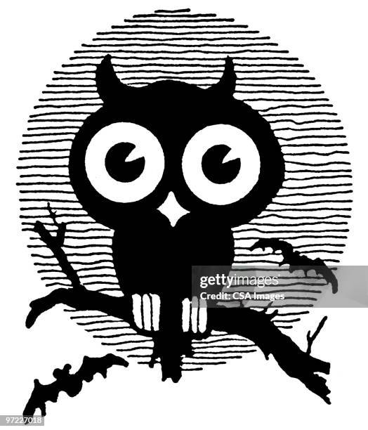 owl - waking up stock illustrations