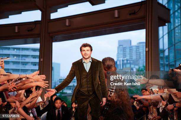 Alden Ehrenreich attends the premiere for 'Solo: A Star Wars Story' at Roppongi Hills on June 12, 2018 in Tokyo, Japan.