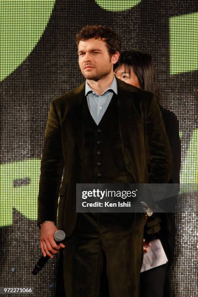 Alden Ehrenreich attends the premiere for 'Solo: A Star Wars Story' at Roppongi Hills on June 12, 2018 in Tokyo, Japan.