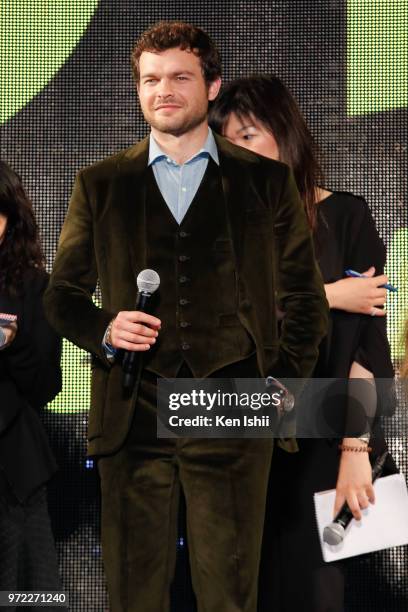 Alden Ehrenreich attends the premiere for 'Solo: A Star Wars Story' at Roppongi Hills on June 12, 2018 in Tokyo, Japan.