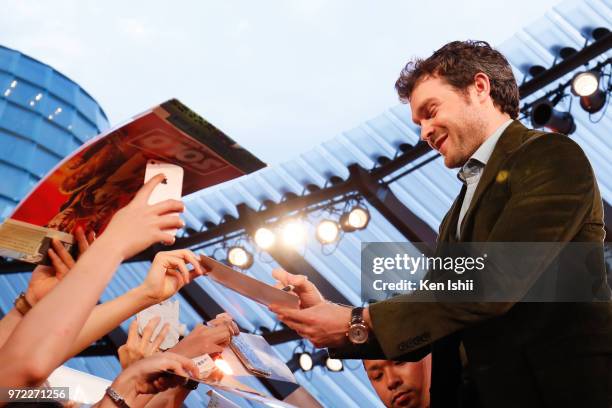 Alden Ehrenreich attends the premiere for 'Solo: A Star Wars Story' at Roppongi Hills on June 12, 2018 in Tokyo, Japan.