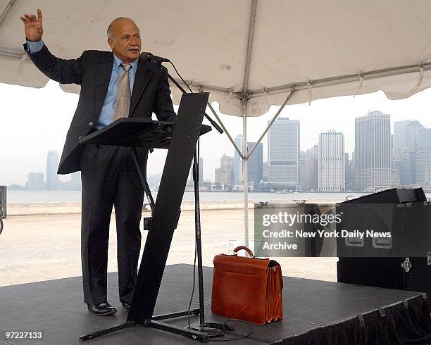 American Stevedoring CEO Sal Catucci speaks during a meeting and informational session at the Red Hook Container Port between port officials,...