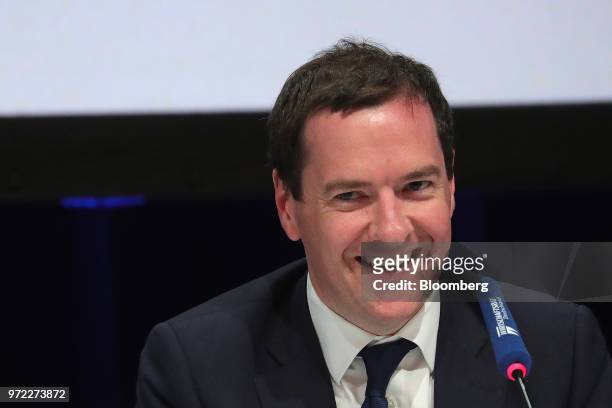 George Osborne, editor of the Evening Standard newspaper, reacts during the Christian Democrat Union Business Day in Berlin, Germany, on Tuesday,...