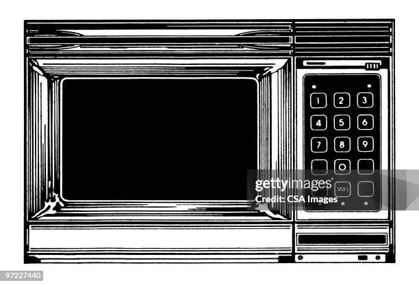 illustrations, cliparts, dessins animés et icônes de microwave - cuisinière