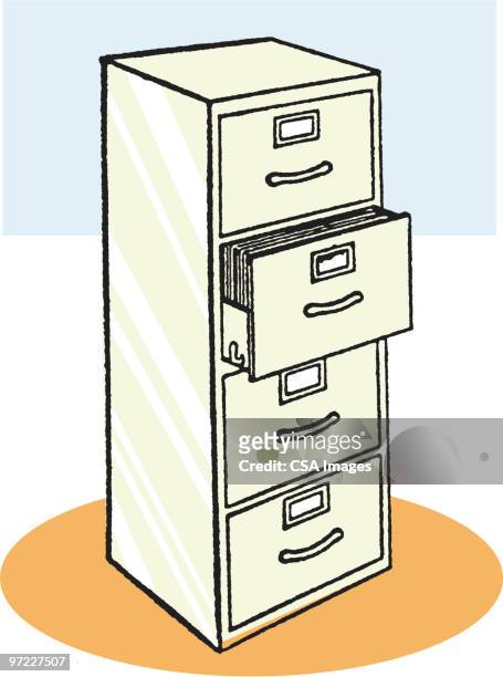 file drawers - filing cabinet stock illustrations