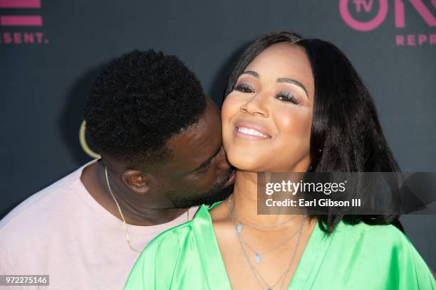 Warryn Campbell and Erica Campbell attends TV One's 'We're The Campbells" Special Screening at Harmony Gold Theatre on June 11, 2018 in Los Angeles,...