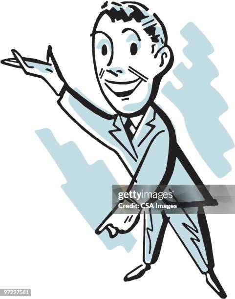 man gesturing - professional explaining stock illustrations
