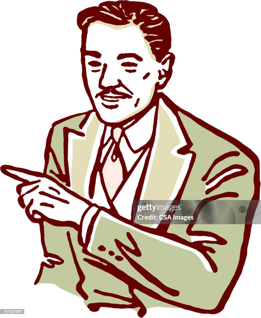 Man Point Drawing Man Pointing High-Res Vector Graphic - Getty Images
