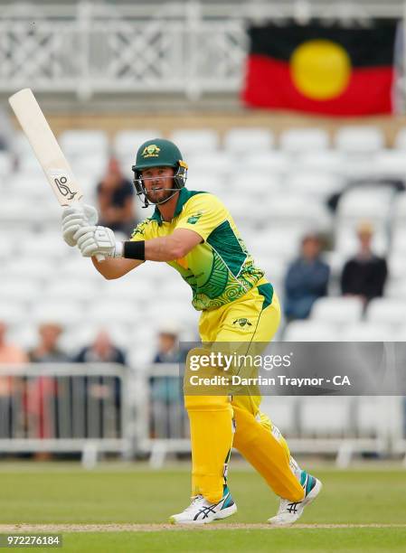 Dan Christian of The Australian Indigenous Men's cricket team bats during a match against Nottingham at Trent Bridge on June 12 United Kingdom. This...