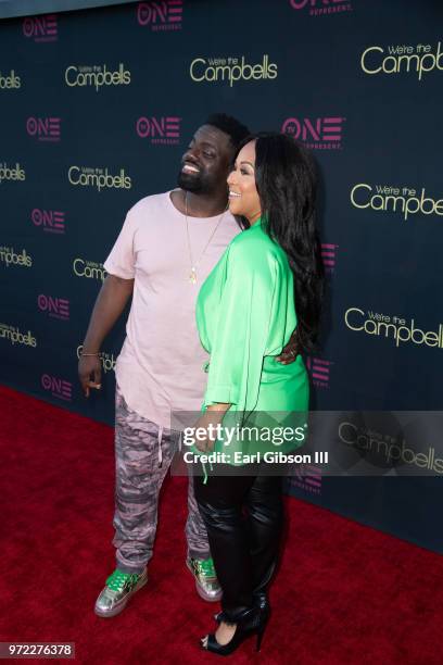 Warryn Campbell and Erica Campbell attends TV One's 'We're The Campbells" Special Screening at Harmony Gold Theatre on June 11, 2018 in Los Angeles,...