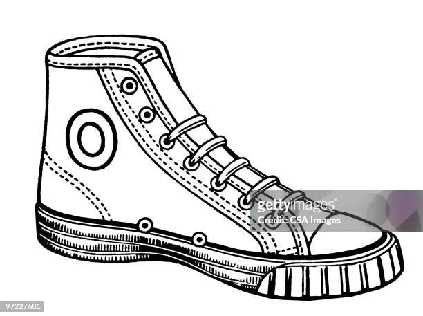 illustrazioni stock, clip art, cartoni animati e icone di tendenza di shoe - calzature sportive