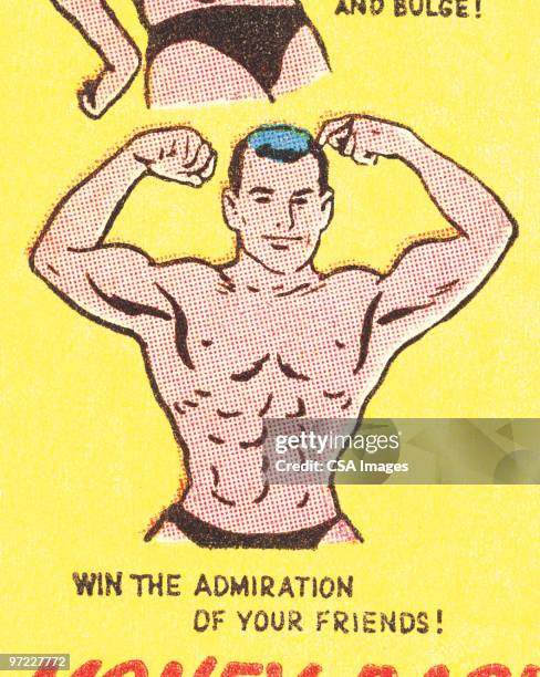 muscle man - showing off stock-grafiken, -clipart, -cartoons und -symbole