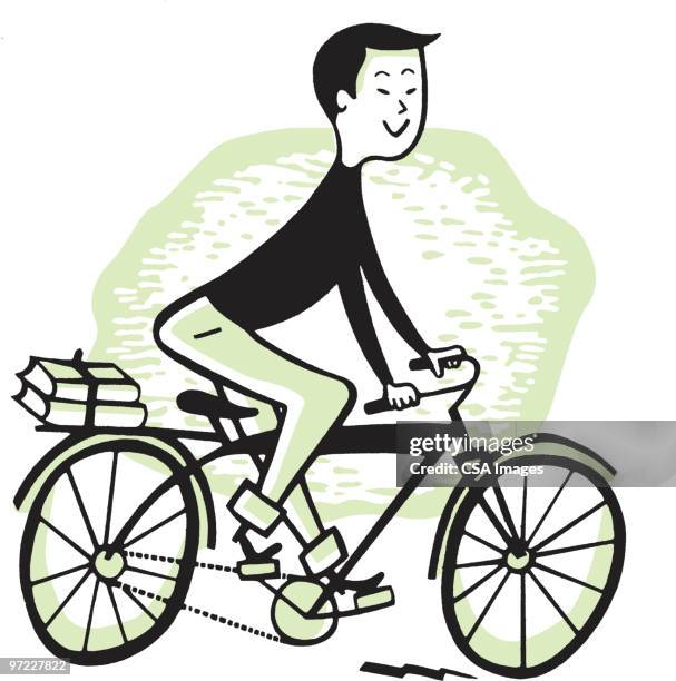 boy on bicycle - motorbike stock illustrations