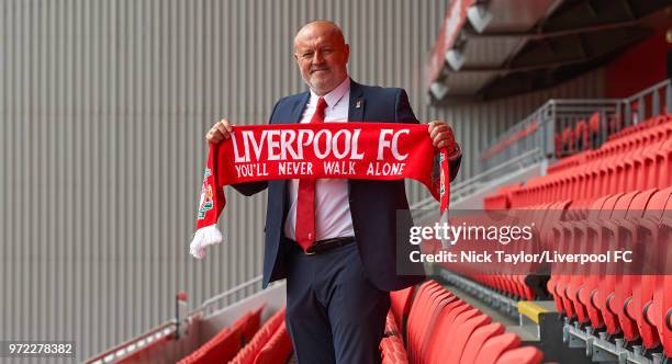 Liverpool Ladies new manager Neil Redfearn is unveiled at Anfield on June 8, 2018 in Liverpool, England.