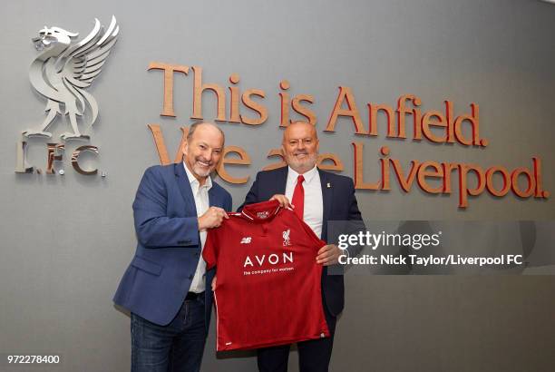 Liverpool Ladies new manager Neil Redfearn with Liverpool FC CEO Peter Moore at Anfield on June 8, 2018 in Liverpool, England.