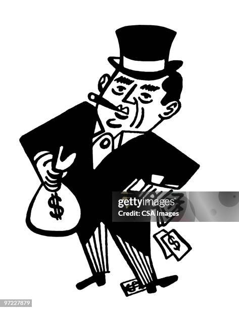 rich man - financial advisor stock illustrations