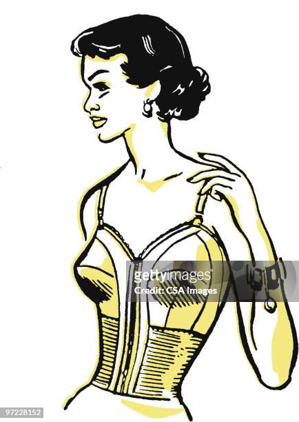 woman posing - bra stock illustrations