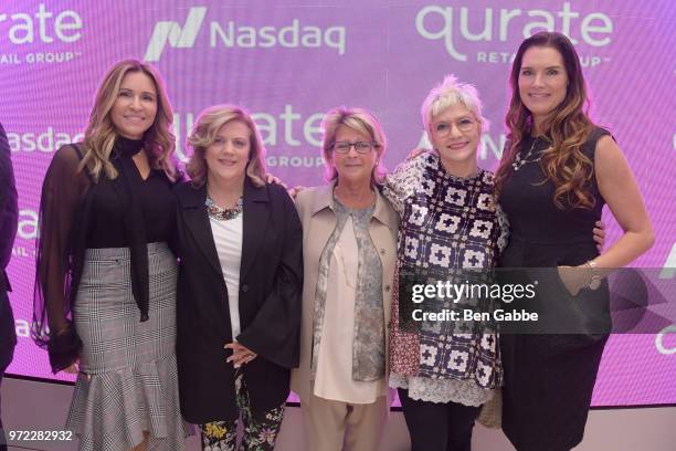 Alina Villasante, Rachel Ungaro, Meryl Diamond, Lori Goldstein and Brooke Shields attend the 'New Qurate Retail Group' Opening Bell Ceremony at...