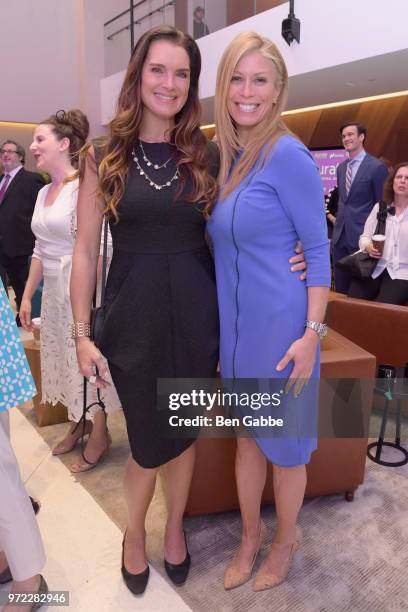 Brooke Shields and Jill Martin attend the 'New Qurate Retail Group' Opening Bell Ceremony at NASDAQ MarketSite on June 12, 2018 in New York City.