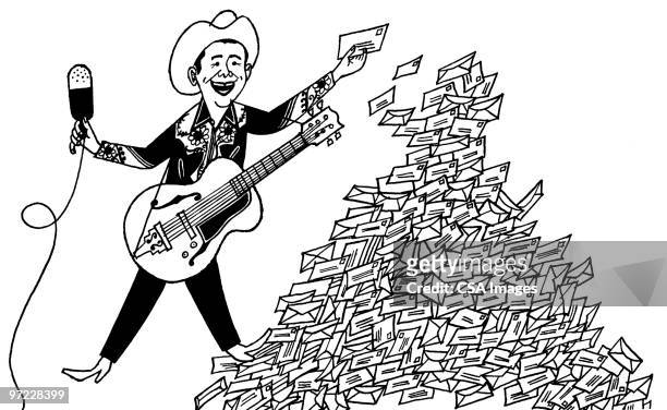 country star - microphone illustration stock illustrations