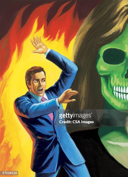stockillustraties, clipart, cartoons en iconen met femme fatale - inferno